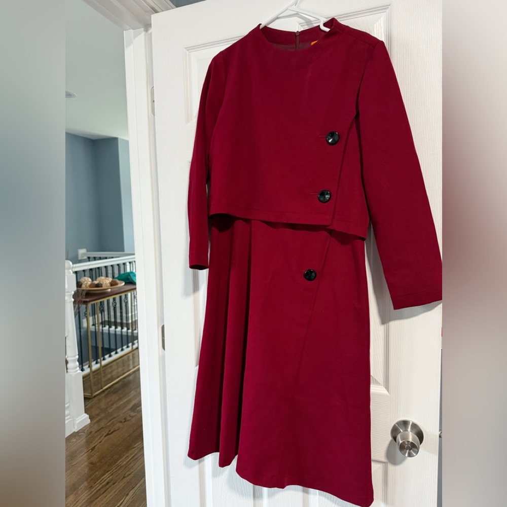 Marycrafts Work Office Dress Maroon